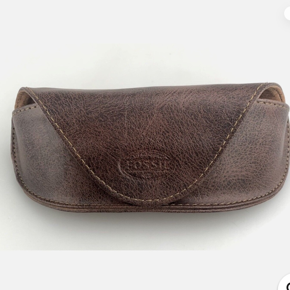 Fossil glasses Case Brown Soft Lining Magnetic Closure sunglass case only EUC